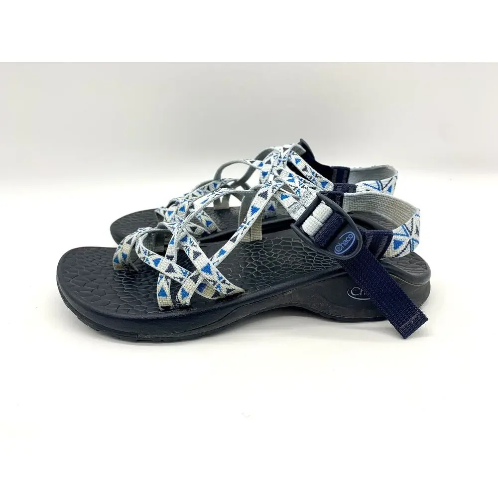 Chaco Classic Strappy Sport Sandal Aztec Design Blue Women's Size 6M - Picture 7 of 10